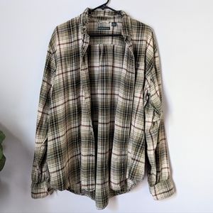 Vintage Flannel Green Button Down
